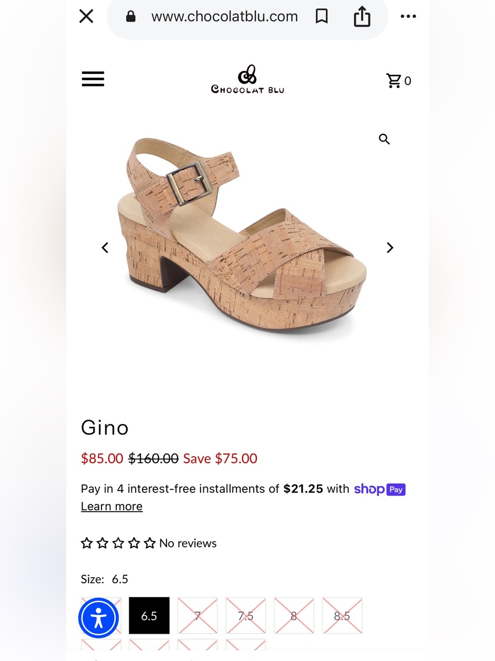 Chocolat Blu Gino Cork Platform Sandal - Picture 5 of 5